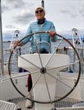 Jackie Gebhard at the wheel