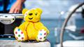 Pudsey aboard an Ellen MacArthur Cancer Trust yacht