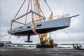The Baltic 121 Custom is launched at Baltic Yachts' Jakobstad waterside facility