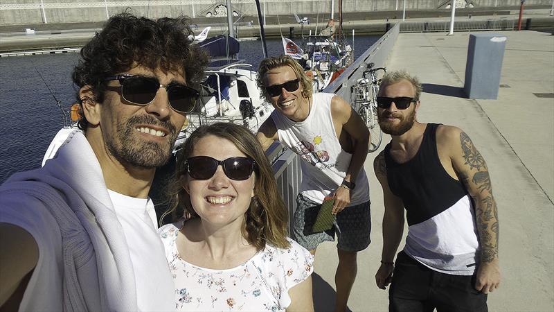 The Contigo crew arriving in Garachico photo copyright Mission Ocean taken at  and featuring the Cruising Yacht class