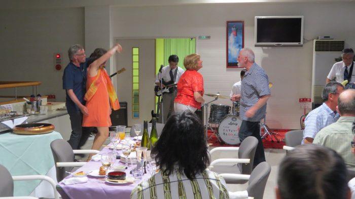 Jacquie Kidd, Chris Stask, Deborah O'Connor, and Jeremy Carpendale dancing at the Nio Yacht Club party. - photo © Stephen and Nancy Carlman