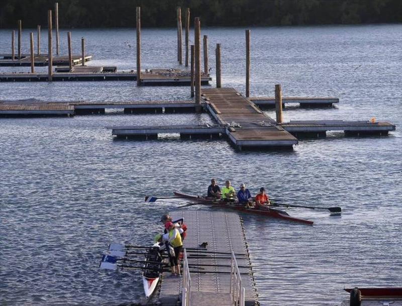 Miami Marine Stadium basin, where the city is proposing to add a mooring field which would interfere with the rowers who use the basin and the natural wildlife area surrounding it. Members of the Miami Rowing Club return after practicing in the basin photo copyright Carl Juste taken at  and featuring the Cruising Yacht class