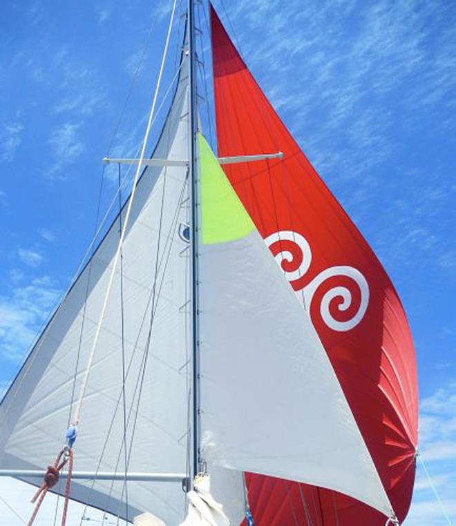 Flying the twins with storm trysail as a balance sail photo copyright Bill Norrie taken at  and featuring the Cruising Yacht class