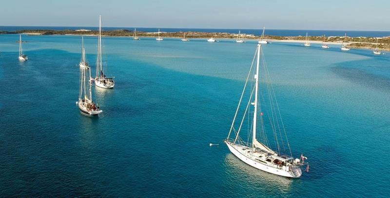 Crystal Blues rests on her mooring - photo © SV Crystal Blues