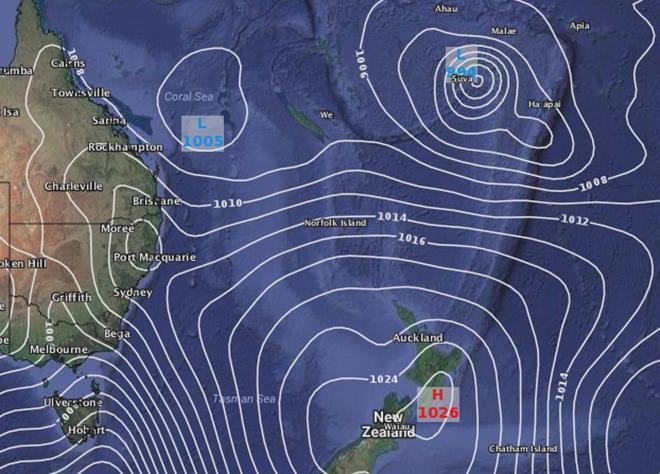 Air pressure map - photo © WeatherWatch.co.nz