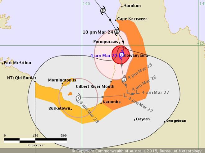 Tracking of Cyclone Nora - photo © BoM