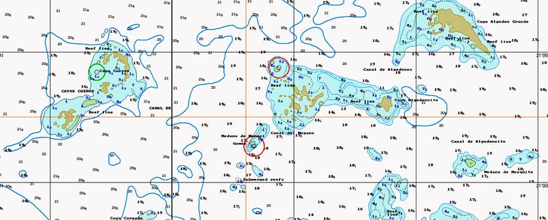 Typical waters in the Gulf of Guacanayabo - Kinda Reefy photo copyright SV Crystal Blues taken at  and featuring the Cruising Yacht class