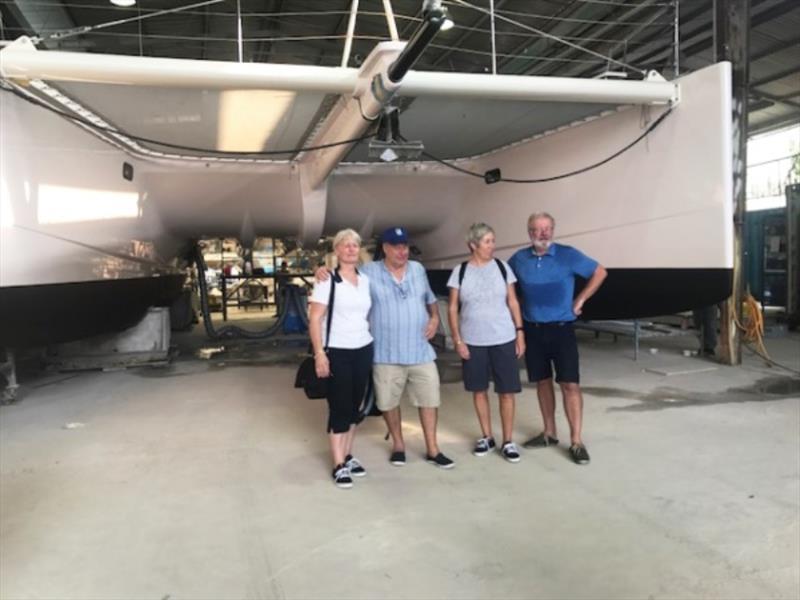 John and Juanita at the factory before launching - photo © Multihull Central