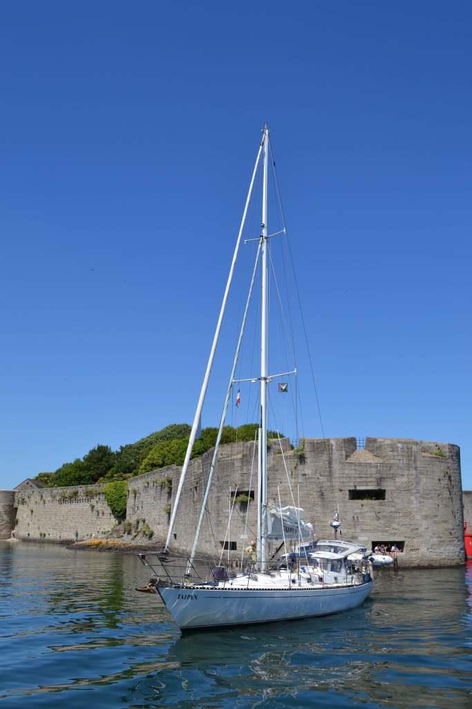 Taipan arriving at Concarneau in front of the old walled town photo copyright Maree & Phil taken at  and featuring the Cruising Yacht class