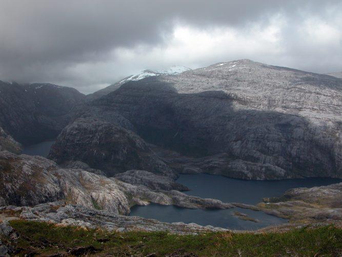 Larry walked high above the anchorage to take this incredible shot of our boat tucked into the stark mountainous terrain - Top spots in Patagonia photo copyright Laurence Roberts and Mary Anne Unrau taken at  and featuring the Cruising Yacht class