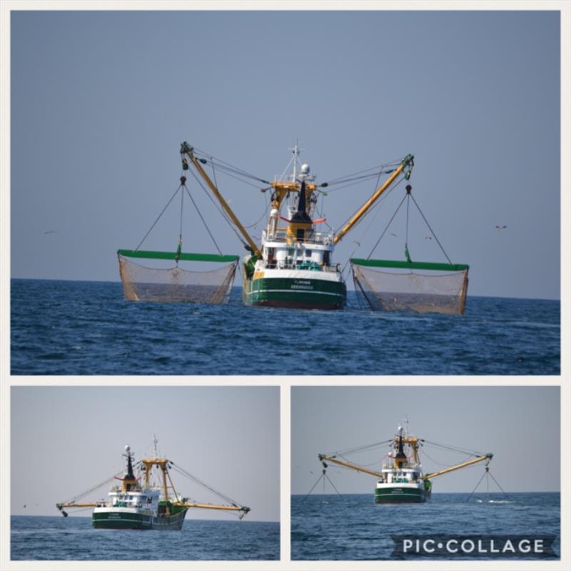 A fishing boat in the Bay of Biscay, this one was close the French Coast not long after we left, whilst it was still very calm (not one from fleet mentioned above) photo copyright SV Red Roo taken at  and featuring the Cruising Yacht class