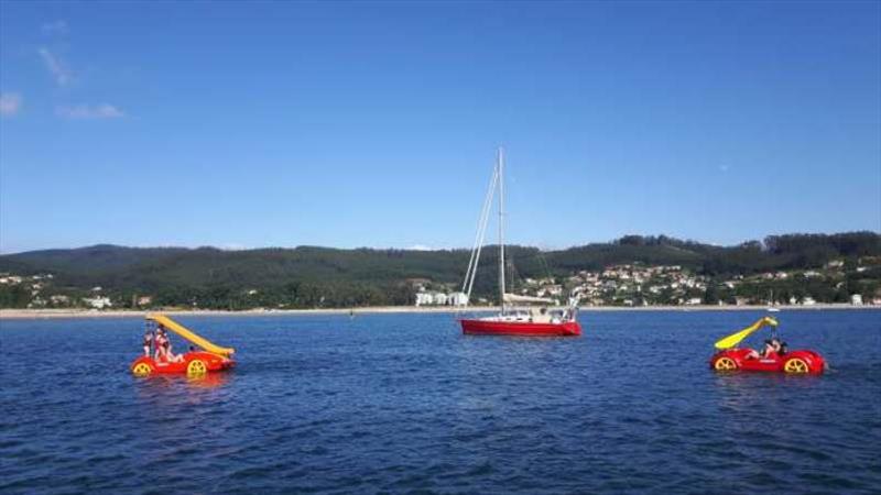 A good boat is a red boat, the “paddle boats” at Cedeira … I want a slide on Red Roo! photo copyright SV Red Roo taken at  and featuring the Cruising Yacht class