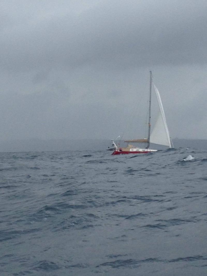 Red Roo disappearing behind large sloppy swell along the northern coast of Spain photo copyright SV Red Roo taken at  and featuring the Cruising Yacht class