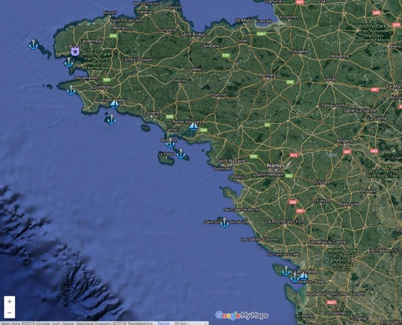 Taipans anchorages and marinas along the French coast - photo © SV Taipan