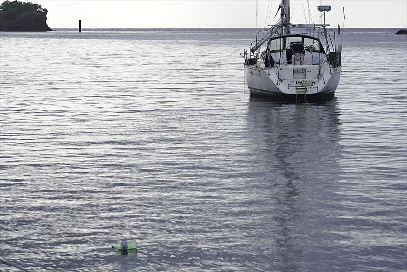 The first sighting of floating trash photo copyright Mission Océan taken at  and featuring the Cruising Yacht class