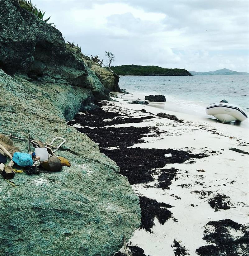 Trash on the rocks photo copyright Mission Ocean taken at  and featuring the Cruising Yacht class