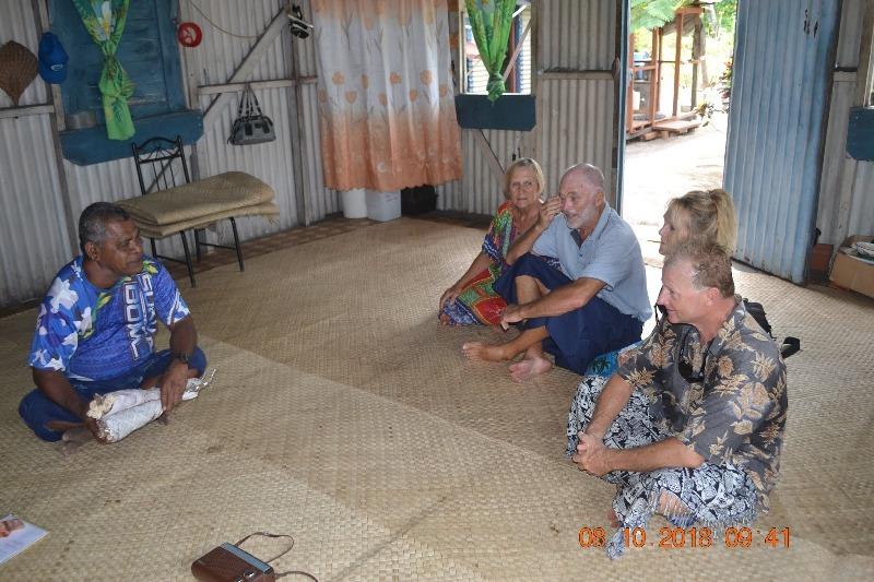 Offering Sevusevu to the Chief with Lynette and John from White Hawk - photo © Andrew and Clare / Freedom and Adventure