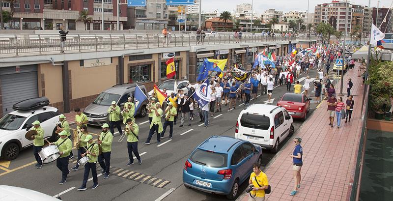 La Charanga de la Aldea band led crews in a procession around Muelle Deportivo for the official ARC Opening Ceremony. - photo © Clare Pengelly