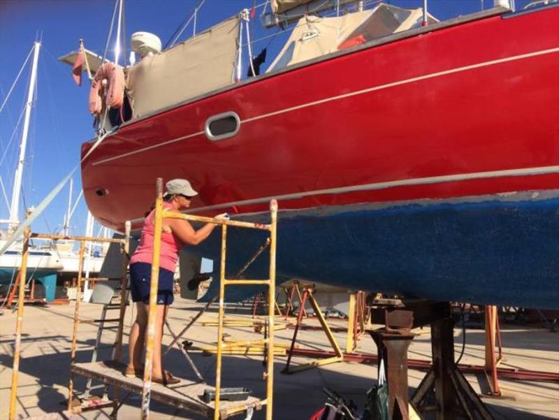 Painting … women's work photo copyright SV Red Roo taken at  and featuring the Cruising Yacht class