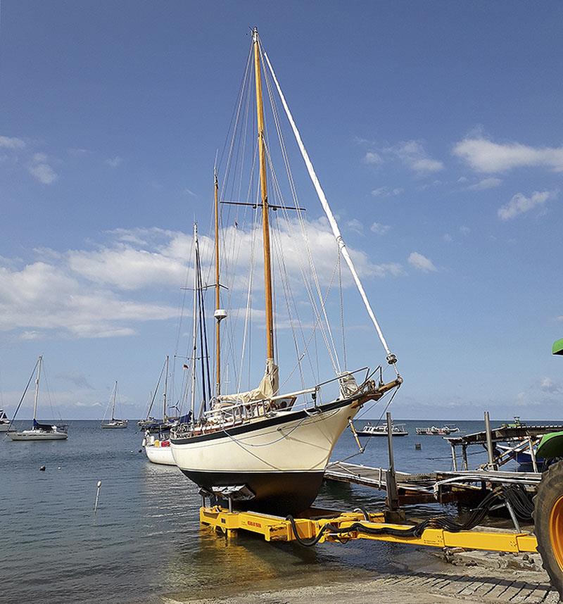 38-tonne and 2m draft haul out hydraulic trailer at Medana Bay Marina, Lombok, Indonesia. - photo © Greg Butchart