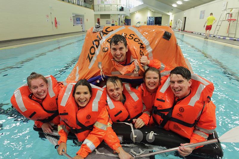 In the liferaft during Personal Survival Techniques training photo copyright Tim Eady taken at  and featuring the Cruising Yacht class