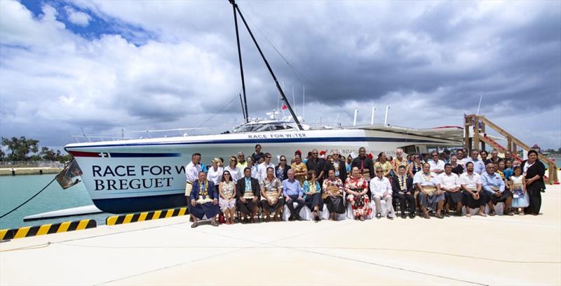 Group photo with HRH Princess Salote Mafileo Pilolevu - Race for Water photo copyright Peter Charaf taken at  and featuring the Cruising Yacht class
