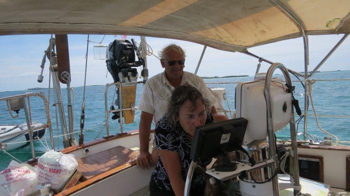 Bob Benner and Connie van Bussel navigate their Cabo 38 sloop Meredith through the Bahamas. - photo © Stephen and Nancy Carlman