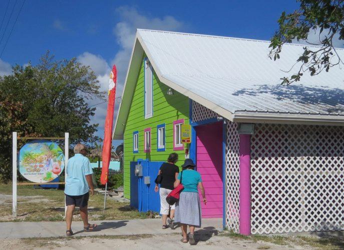 Marsh Harbour: Heading for the “Circle of Colours” restaurant. - photo © Stephen and Nancy Carlman