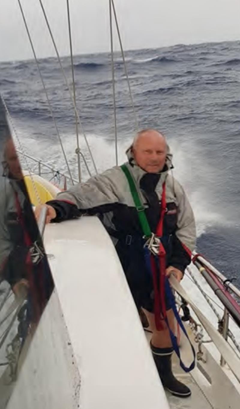 On the side-deck clipped on to the jacklines, inside the line, with harness, AIS MOB and footwear photo copyright Island Cruising NZ taken at  and featuring the Cruising Yacht class