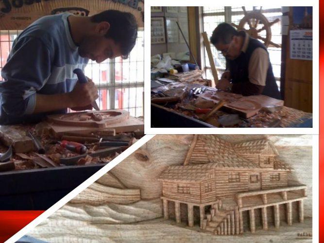 Woodworkers in Chiloe. - photo © Laurence Roberts and Mary Anne Unrau