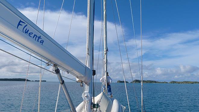 Always look where you are going! If this was a pass transit, Liz would have her PFD/tether on as well photo copyright Max Shaw taken at  and featuring the Cruising Yacht class