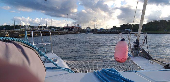 The Lagoon 42 getting ready to transit photo copyright Dennis Giraud taken at  and featuring the Cruising Yacht class