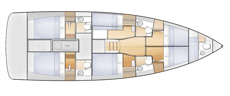 Layout Below Decks - Sun Loft 47 - photo © Jeanneau