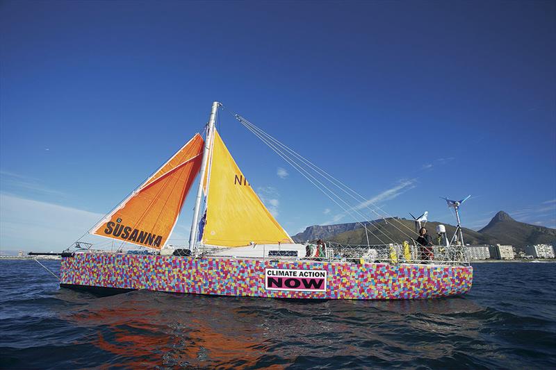 Coming into Cape Town under jury rig during the ill-fated round Antarctica mission photo copyright SV Delos taken at  and featuring the Cruising Yacht class