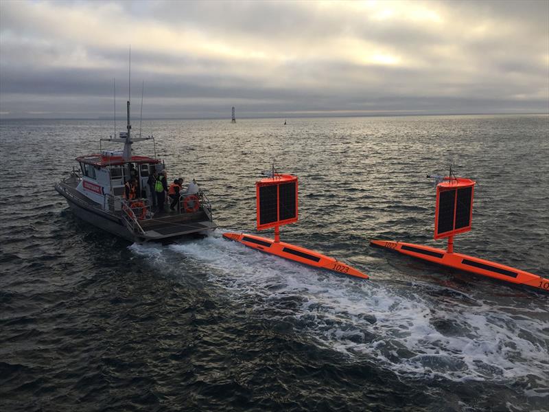 SD 1022 and SD 1023 were redeployed in May 2019 with square wings. - photo © Saildrone