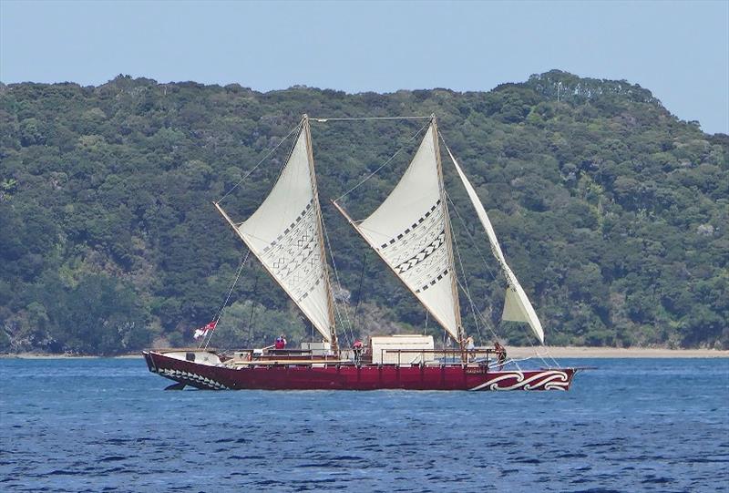 Te Toki Waya Hourua sailing in the Bay of Islands just south of Moturua Island - photo © Lisa Benckhuysen