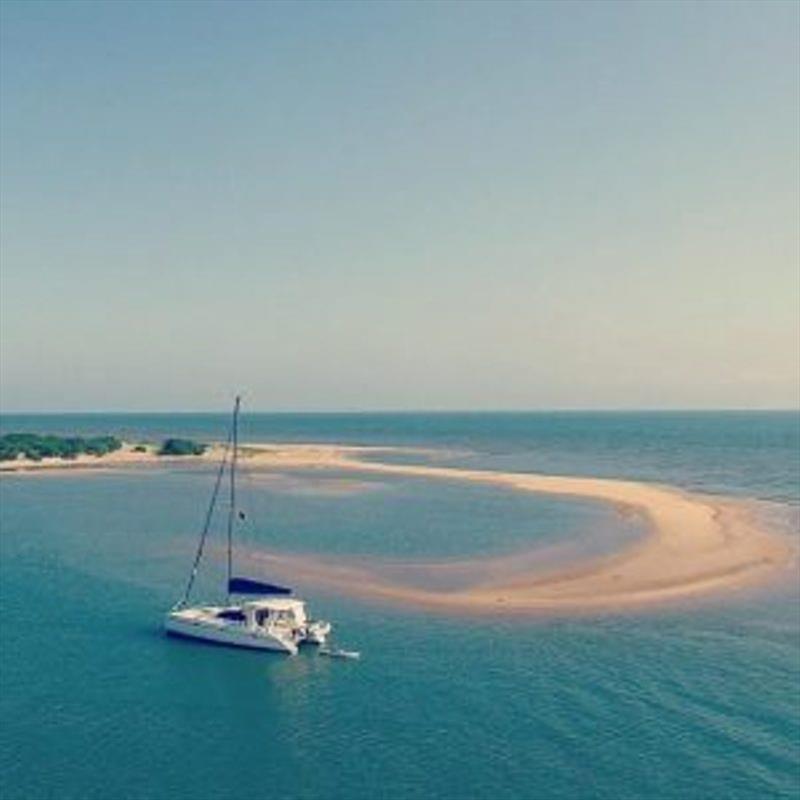 Anchored at the Bazaruto Archipelago photo copyright The Howarths taken at  and featuring the Cruising Yacht class