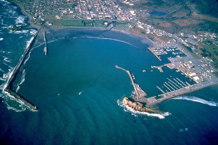 Aerial photo of the Crescent City Harbor and marina CC BY SA 3.0 photo copyright Rob Murray taken at  and featuring the Cruising Yacht class