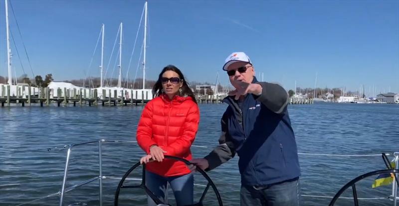 Practicing my captain skills with Sailtime in Annapolis onboard the Sun Odyssey 349. - photo © Catherine Guiader