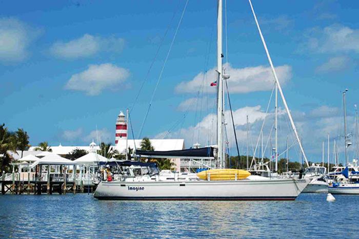 S/V Imagine, safe in the calm waters of Hopetown Harbor photo copyright Barry Stedman taken at  and featuring the Cruising Yacht class