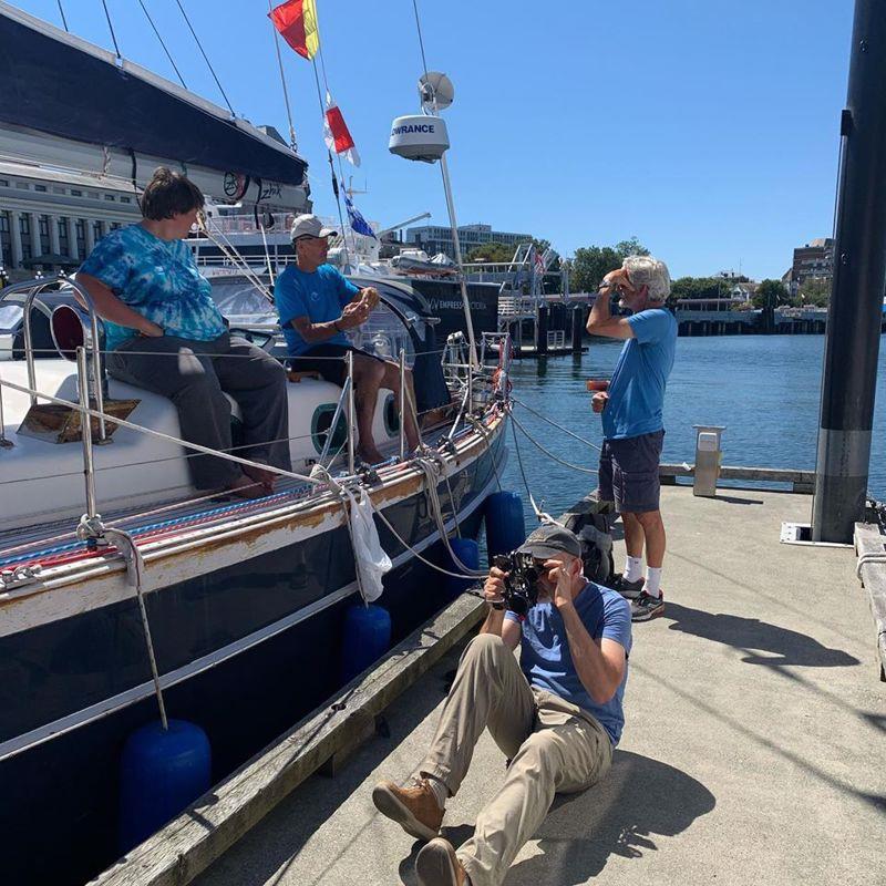 Bert answering questions aboard s/v Seaburban photo copyright Bert terHart taken at Ocean Cruising Club and featuring the Cruising Yacht class