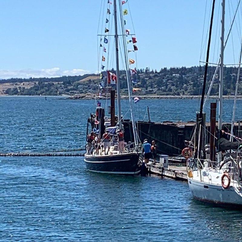 S/V Seaburban open to visits and questions for Bert terHart photo copyright Bert terHart taken at Ocean Cruising Club and featuring the Cruising Yacht class