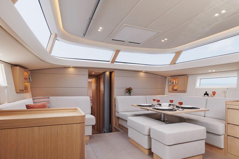 Contest 55CS - saloon from galley - photo © Contest Yachts