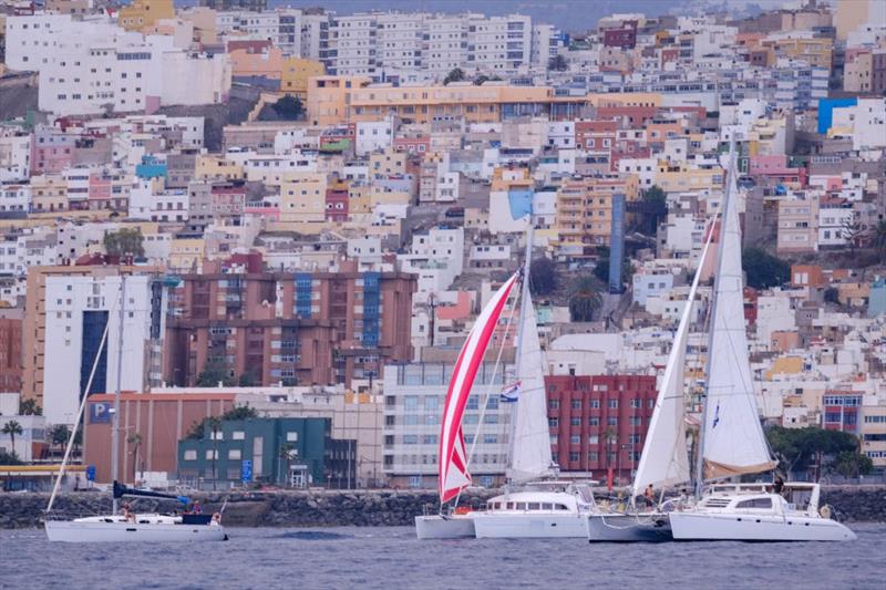 Las Palmas de Gran Canaria as the backdrop to the start - ARC  2020 - photo © WCC / Jésus de Leon