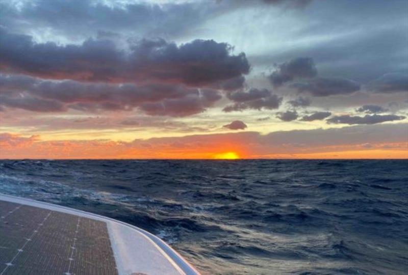 Sunset after a stormy day photo copyright Jimmy Cornell taken at  and featuring the Cruising Yacht class