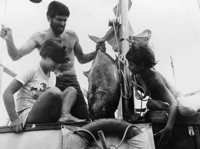 Jimmy Cornell fishing photo copyright Jimmy Cornell taken at  and featuring the Cruising Yacht class