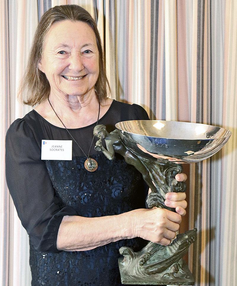 Jeanne Socrates with the Cruising Association's Duchess of Kent Trophy photo copyright Jeanne Socrates taken at  and featuring the Cruising Yacht class