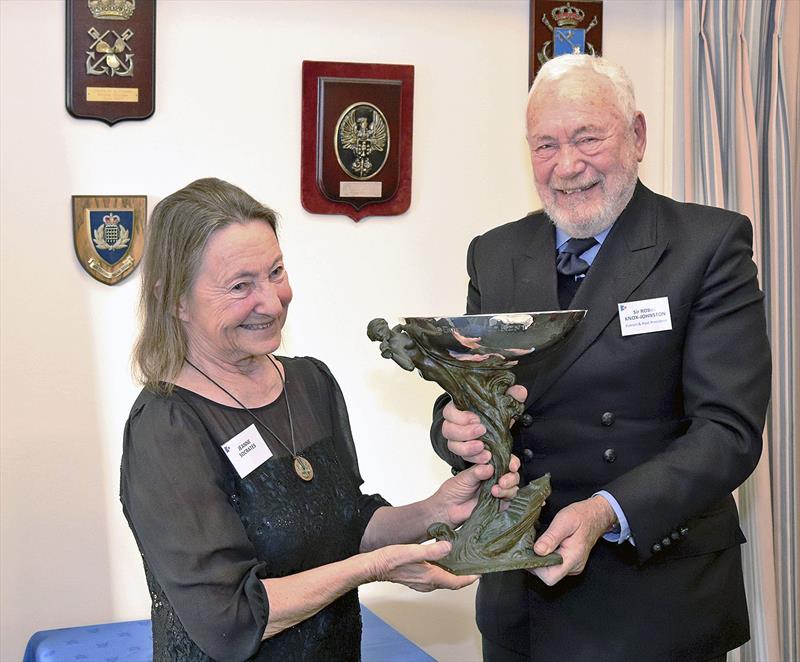 Duchess of Kent Trophy being awarded to Jeanne Socrates by Sir Robin Knox-Johnston. - photo © Jeanne Socrates