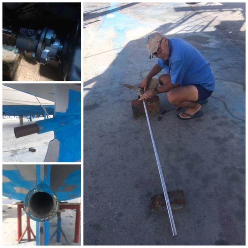 Phil busy with the `cleaner` jobs of the haul out photo copyright Red Roo taken at  and featuring the Cruising Yacht class
