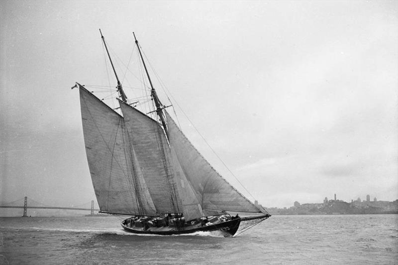 Zaca in her navy days in San Francisco - photo © Southern Woodenboat Sailing